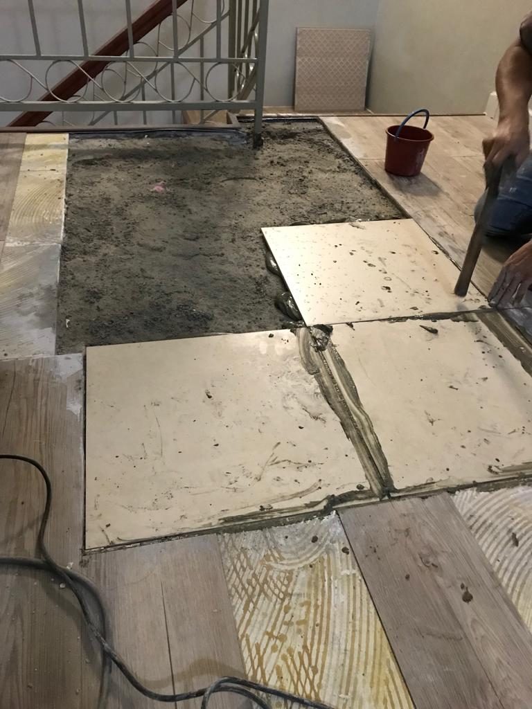 installing new tiles