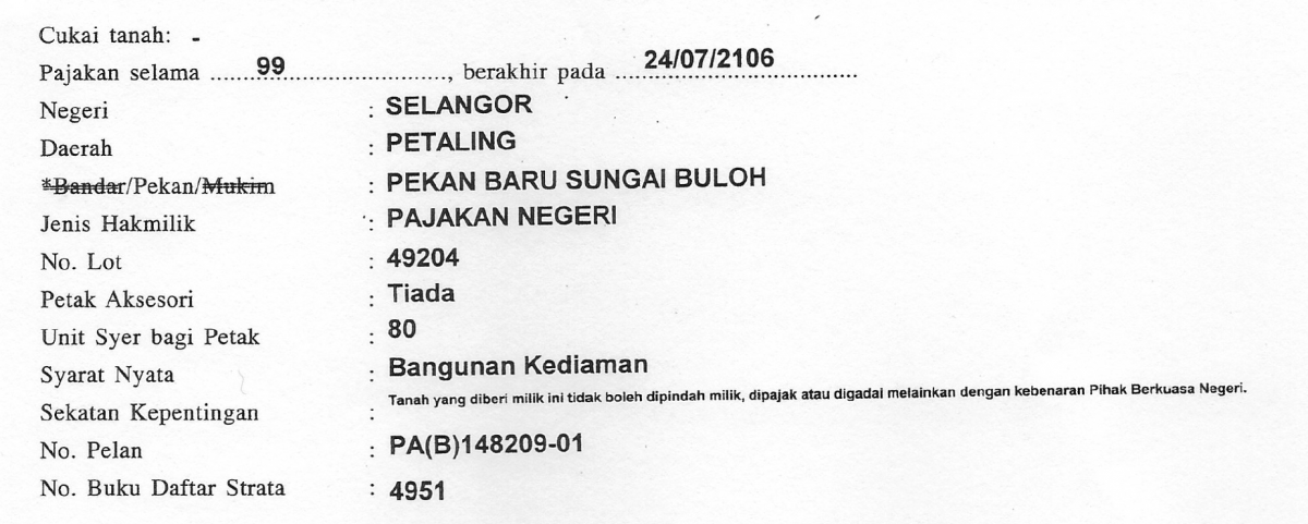 Palma Puteri Apartment Kota Damansara Selangor Leasehold Expiry