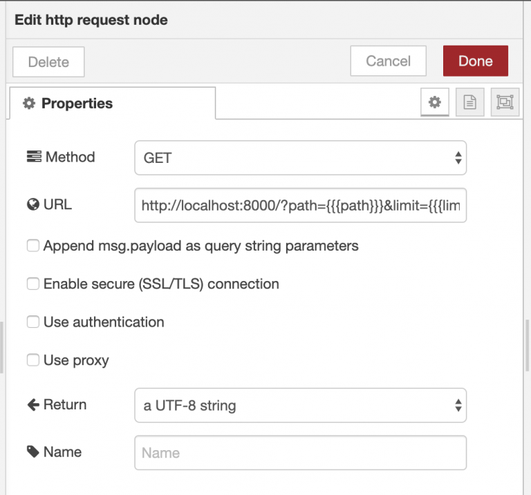 Node Red Pass GET Parameters for HTTP Request - My Awesome Moments