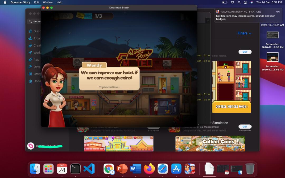 Apple Macbook Pro M1 chip Fail to Play My iPhone Games Doorman Story