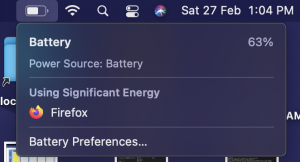 apple macbook pro M1 - battery preference