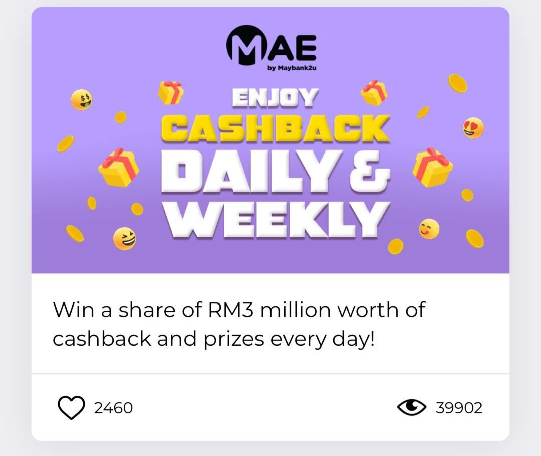 Maybank MAE QR Pay Cashback Promotion 22 June to 22 August 2021