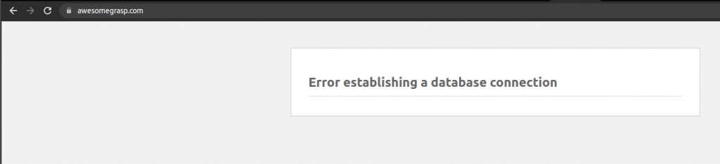 WordPress Error Establishing A Database Connection - My Awesome Moments