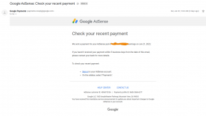 email notification adsense payment transfer from google