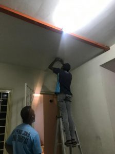 installation of outside lamp