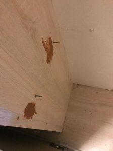 remove broken drawer and cut the screws with grinder