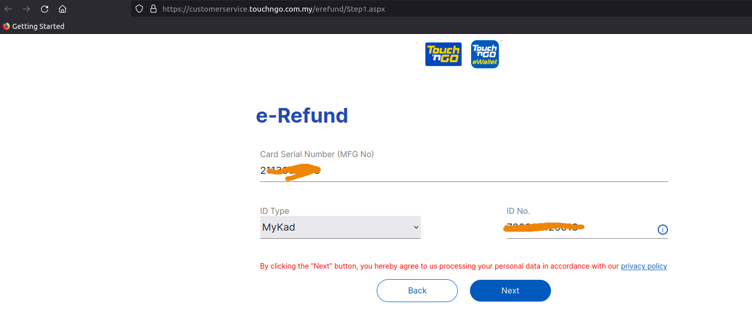 Touch and go refund