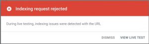 Google search console - indexing request rejected due to noindex