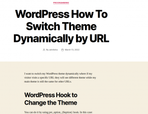 wordpress switch theme dynamically - different theme based on url