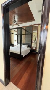 master bedroom at pool villa karambunai