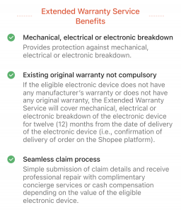 AIA shopee extended warranty benefits