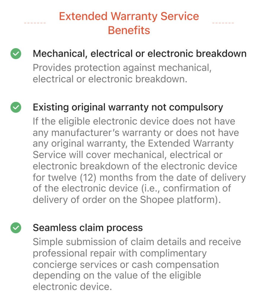 Shopee AIA Extended Warranty of 12 Months My Awesome Moments