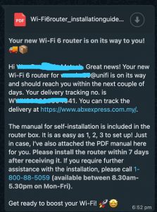 Unifi informs getting wifi router 6 in couple of days