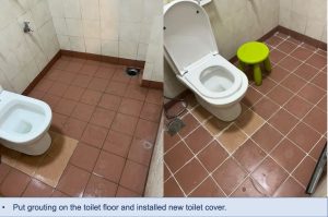 denai alam repair renovation - floor grouting n new toilet cover