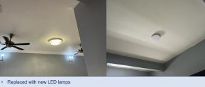 denai alam repair renovation - living room new LED lamps