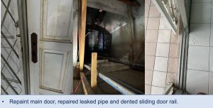 denai alam repair renovation -repaint main door repaired leaked pipe