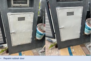 denai alam repair renovation - repaint rubbish door