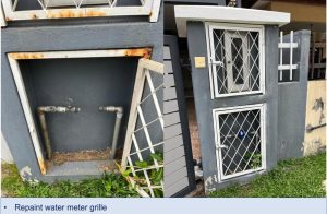 denai alam repair renovation - repaint water meter grille