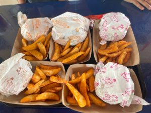 adventure waterpark desaru - yummy burger and crunchy wedges