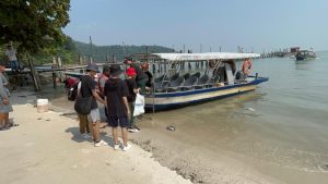 boarding boat to monkey beach penang