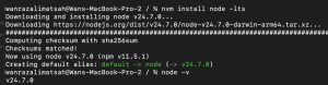 macos upgrade nodejs to v24